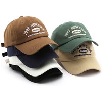 Embroidered Letters Baseball Caps Adjustable Casual 1989 York American Cotton Sun Solid Visor Hats