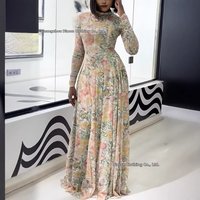 2 Piece Set Slimming High Neck Long Dress Waist Cinching Line Skirt Clothing
