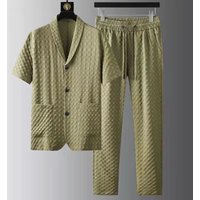 Clothing Spring Summer Fashion Suits Short Sleeved Casual Suits Trendy Slim Handsome Two Generations