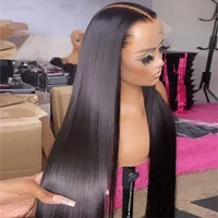 Front Human Hair 13X6 Straight Frontal Pre Plucked 5X5 Hd Lace Closure Glueless Wig Ready To Wear