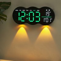 Model Living Room Wall Digital LED Electronic Light Multifunctional Alarm Clock Temperature Remote Control 2808