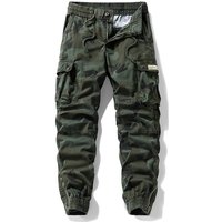 Men's Camouflage Cargo Pants Trendy Brand Jogger Long Pants Loose Fit Pure Cotton Sports Casual Bottoms
