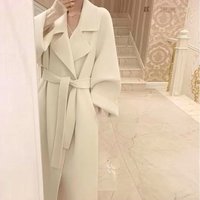Trending Double-Faced Wool Blend Coat For Women - Knee-Length Oversized Peacoat With Fur Collar (Beige/Camel/Gray/Black/Red, M-3xl)