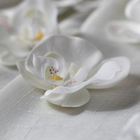 Realistic butterfly orchid head handmade DIY floral petals making headdress accessories white artificial flowers