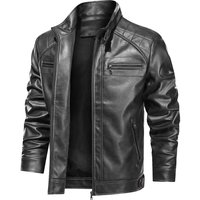 Clothing Autumn winter PU leather jacket motorcycle WISH outdoor leisure jacket ramen pocket