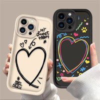 Colour Love Line Graphic Case For iPhone 16 15 14 13 12 11 Pro Max X XS X S Max XR SE 2020 7 8 Plus Shockproof Silicone Cover
