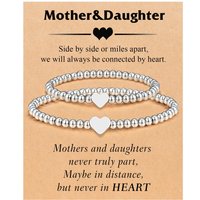 Women’s Jewelry Mother And Daughter Bracelet Set Daughter Girl Gift Silver Bead Chain Bracelet Stainless Steel Love Bracelet Set