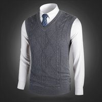  Wool Blend V Neck Sleeveless Sweater Vest Casual Solid Pullover Autumn Slim Fit Lightweight & Breathable