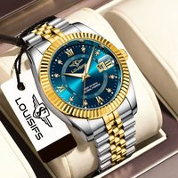 Luxury Fashion Watch Luminous Hands Date Display Stainless Steel Band Elegant Round Dial Design Everyday Wear
