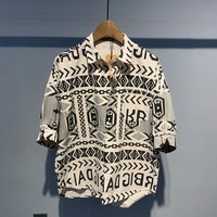 Vintage American Style Loose-Fit Thin Short Sleeve Shirt Casual Korean Version Harajuku Design Sensibility Daily Men's Jacket