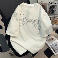 American Pure Cotton Popular Street Style Short T shirt Summer Creative Printed Half Sleeved