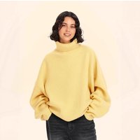 Knit Sweater Oversized High Neck Pullover Casual Long Sleeve Top Soft Viscose Blend Yarn Loose Fit Fall Winter Fashion