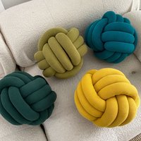 Macrame Knotted Rope Pillow Handwoven Decorative Throw Pillow Bed Sofa Window Seat 