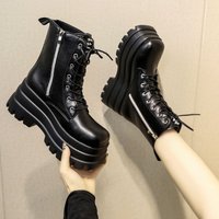 20cm Height Increasing Slimming Shoes 9cm British Style Thick Sole Boots Short Martin Boots
