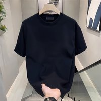 Men's clothing pure cotton men's version of casual versatile round neck short-sleeved T-shirt pure cotton light luxury handsome men's clothing