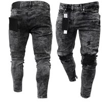 Skinny Jeans Snowflake Casual Zipper Skinny Pants