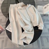 Casual Sports Suit Autumn Fashion Zipper Sweatshirt & Wide Leg Pants Two Piece Set Stylish Spring Autumn Outfit