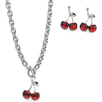 Jewelry & Accessories 3 Pieces/set Fashion Cherry Pendant Necklace