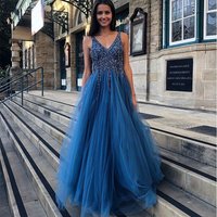 Clothing Mesh Splicing Dress Deep V Neck Sexy Dress Wedding Dress Evening Dress