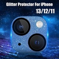 Glitter Camera Tempered Glass Screen Protector iPhone 12 13 Pro Max Mini Diamond Camera Lens Protector iPhone 11