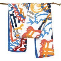 VOOTHOST 150cm*40cm Twill Silk Scarf Women Poncho Hand Rolled Graffiti Horse Printed Long Scarves Wraps Bandana Big Shawl Hijabs Female Foulards VB187