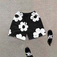 Clothing Summer White Floral Print Shorts Trendy Fashionable Casual Sports Pants Style