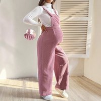 Maternity Overalls – Stretchy Corduroy Pants Pregnant 