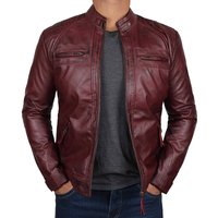Men's Clothing Leather Jacket Men's Youth Stand Collar Punk Men's Motorcycle Leather Jacket