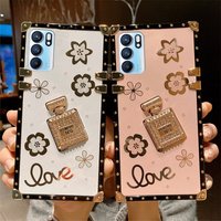 Luxury Diamond Perfume Bottle Case Oppo Reno 2Z 3 5 6 Pro Find X2 X3 Neo Lite Square Protective Soft Phone Cover