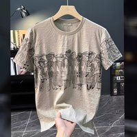Clothing short sleeved T shirt 2024 summer round neck printed top ins loose half sleeved T shirt casual