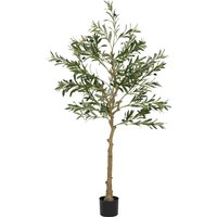 Künstlicher Olivenbaum 150 Cm, Mit 720 Blättern Und 40 Oliven, Im Stabilen Blumentopf