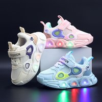2024 Spring Autumn Mesh Light Up Shoes Soft Sole Velcro Fashion Casual Sneakers