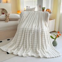 Bubble Fleece Blanket – Ultra Soft Milk Velvet Throw For Bed, Sofa & Office, Lightweight 300GSM Polyester All-Season Blanket