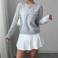 Clothing Floral Embroidered Knit Sweater – Elegant 3D Design 