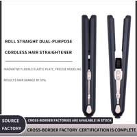 Wireless Hair Straightener Long lasting Straight Curling Dual purpose Portable USB Charging Mini Hair Straightener
