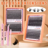 Beauty Essentials False Eyelashes Extension suit Single Tuft Hair 175 Tufts Dense Makeup Big Eye D Curled Eyelashes