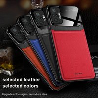 Redmy note10 pro Shockproof Case Leather Mirror Glass Back Phone Cover Xiaomi redmi note 10 pro