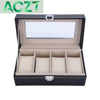 ACZT 4 Pieces Slot Pu Leather Watch Box/Storage Box/ Display Box.. Box/ Box.. Box/ Box.. Box/ Box..
