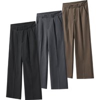 Men's Clothing Spring And Summer New TR Pleated A Line Casual Wide Leg Loose Straight Casual Trousers Men's Cleanfit Trend