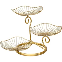 3 Tier Minimalist Tray Fruit Vegetable Gold