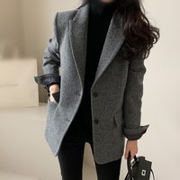 South Korea ins style solid wool suit jacket Maillard small fragrance style suit