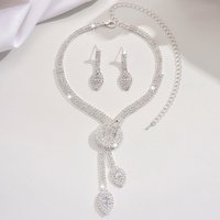 Women's Jewelry Set Necklace Earrings Set Jewelry Zircon Temperament Bride Wear Evening Dress Wedding Dress Crystal Accessories Gift