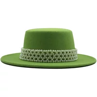 Simple Wide Brim Warm Wool Felt Jazz Fedora Hats Retro Style Solid Panama Trilby Party Formal Hat