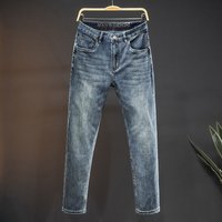 Slim Fit Straight Leg Jeans High End Wash Process Trendy Versatile Long Pants Arrival Stock