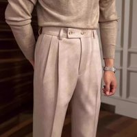 Clothing Suit Pants Light Mature Retro Business Naples Drop Straight Slim Casual Suit Pants Commuting