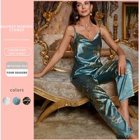 Sleepwears Spring Summer Suspenders Trousers Two Piece Suits