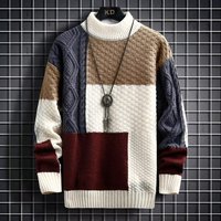 Clothing sweater autumn winter Japanese thickened stitching Korean style trendy sweater bottoming sweater