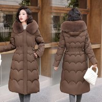 Clothing Long Padded Coat Detachable Fur Hood Oversized Winter Parka Warm Line Jacket Casual Fashion 