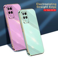 Luxury Electroplated Cover Case Oppo A54 6.51inch Soft Silicone Lens Protection Oppo Appo