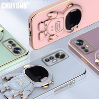 Luxury Plating Holder Case On Xiaomi Mi POCO M3 F3 X3 NFC 11 Ultra 12 10 Lite 9 8 11T 10S 10T 9T Pro Cases Astronaut